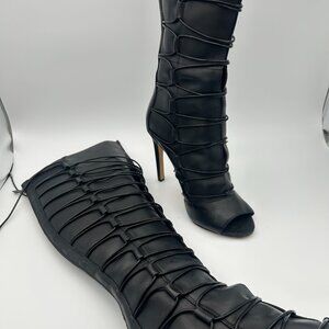 Vince Camuto Women’s KESTA Black Peep Toe Knee-High Boots – Size 8